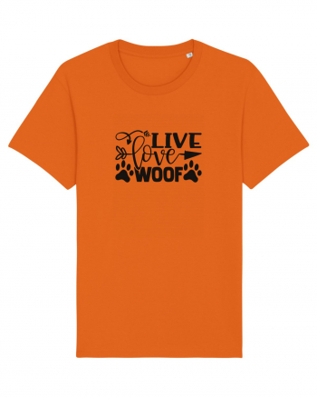 Live, Love, Woof! Bright Orange