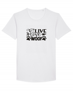 Live, Love, Woof! Tricou mânecă scurtă guler larg Bărbat Skater