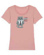 Meow Boss Tricou mânecă scurtă guler larg fitted Damă Expresser