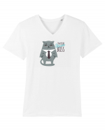 Meow Boss Tricou mânecă scurtă guler V Bărbat Presenter