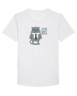 Meow Boss Tricou mânecă scurtă guler larg Bărbat Skater