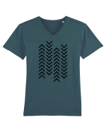 Minimalist Arrow Tricou mânecă scurtă guler V Bărbat Presenter