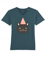 Party Cat Tricou mânecă scurtă guler V Bărbat Presenter