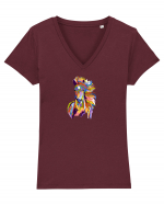 Puzzle Horse Tricou mânecă scurtă guler V Damă Evoker