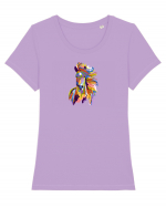 Puzzle Horse Tricou mânecă scurtă guler larg fitted Damă Expresser