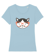 Sweet  Kitty Tricou mânecă scurtă guler larg fitted Damă Expresser