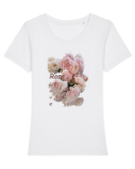 Iubire pentru trandafiri  Tricou mânecă scurtă guler larg fitted Damă Expresser