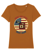 Make Gas Price Great Again  Tricou mânecă scurtă guler larg fitted Damă Expresser