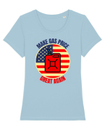 Make Gas Price Great Again  Tricou mânecă scurtă guler larg fitted Damă Expresser