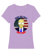 Make Gas Price Great Again  Tricou mânecă scurtă guler larg fitted Damă Expresser