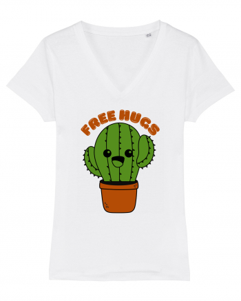 Free Hugs Kawaii Cactus White