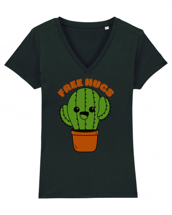 Free Hugs Kawaii Cactus Black