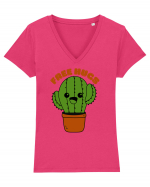 Free Hugs Kawaii Cactus Tricou mânecă scurtă guler V Damă Evoker