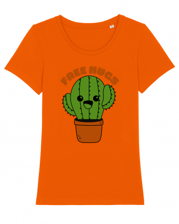 Free Hugs Kawaii Cactus Bright Orange