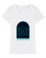 Adventure Awaits  Tricou mânecă scurtă guler V Damă Evoker