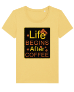 After Coffee - black Tricou mânecă scurtă guler larg fitted Damă Expresser