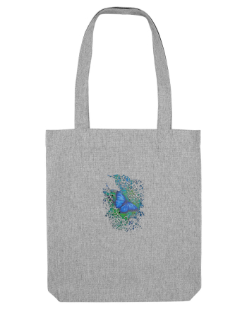 Fluture albastru Morpho desen manual animale rare Heather Grey
