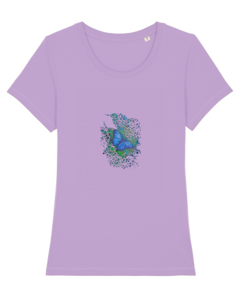Fluture albastru Morpho desen manual animale rare Lavender Dawn