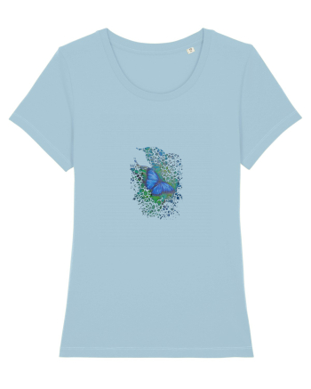 Fluture albastru Morpho desen manual animale rare Sky Blue