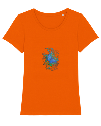 Fluture albastru Morpho desen manual animale rare Bright Orange