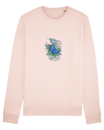 Fluture albastru Morpho desen manual animale rare Candy Pink