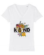 Bee Kind Wild Flower Vintage Tricou mânecă scurtă guler V Damă Evoker