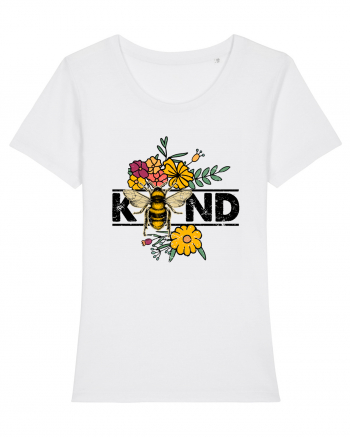 Bee Kind Wild Flower Vintage White