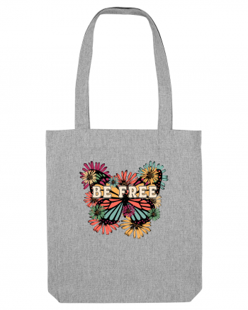 Be Free Butterfly Retro Heather Grey