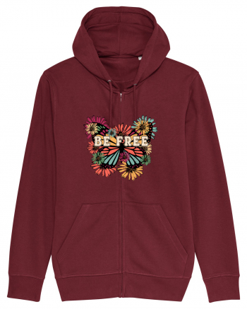 Be Free Butterfly Retro Burgundy