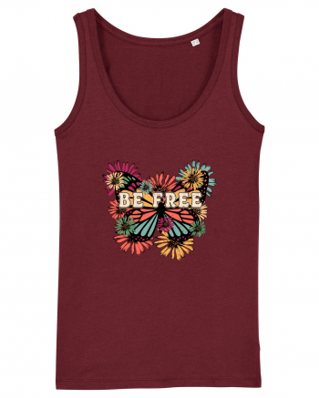 Be Free Butterfly Retro Burgundy