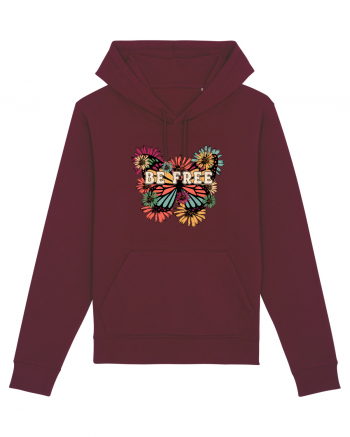 Be Free Butterfly Retro Burgundy