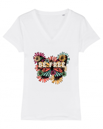 Be Free Butterfly Retro White