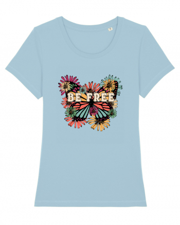 Be Free Butterfly Retro Sky Blue