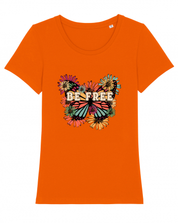 Be Free Butterfly Retro Bright Orange