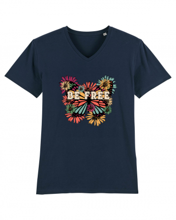 Be Free Butterfly Retro French Navy