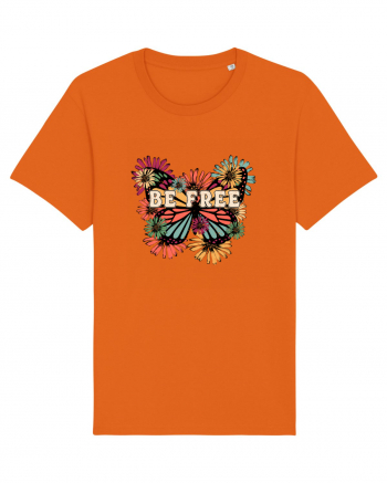 Be Free Butterfly Retro Bright Orange