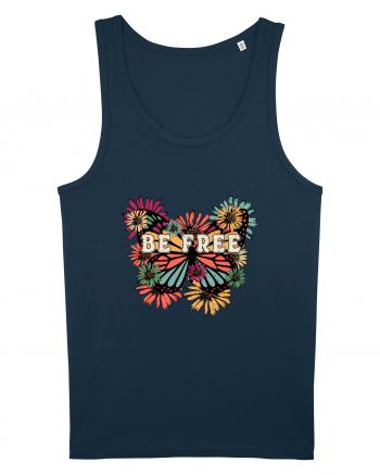 Be Free Butterfly Retro Navy