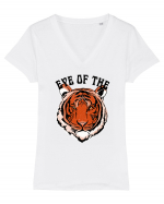 Eye Of The Tiger Retro Tricou mânecă scurtă guler V Damă Evoker