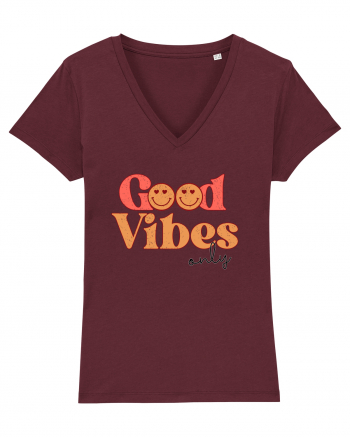 Good Vibes Only Retro Burgundy