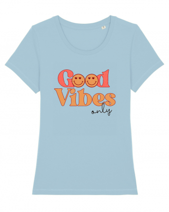 Good Vibes Only Retro Sky Blue