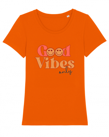 Good Vibes Only Retro Bright Orange