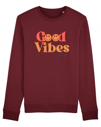 Good Vibes Only Retro Burgundy