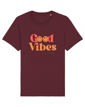 Good Vibes Only Retro Burgundy