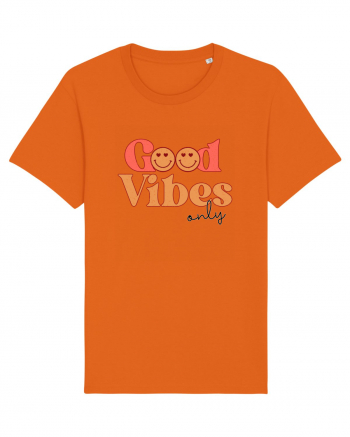 Good Vibes Only Retro Bright Orange