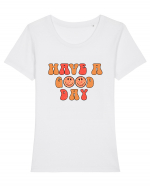 Have a Good Day Happy Face Tricou mânecă scurtă guler larg fitted Damă Expresser