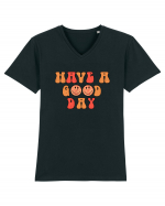 Have a Good Day Happy Face Tricou mânecă scurtă guler V Bărbat Presenter