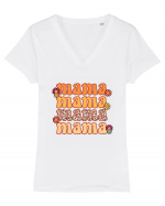 Retro Mama Tricou mânecă scurtă guler V Damă Evoker