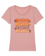 Retro Mama Tricou mânecă scurtă guler larg fitted Damă Expresser