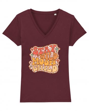 Retro Stay Wild Moon Child Burgundy