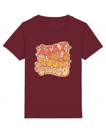 Retro Stay Wild Moon Child Burgundy